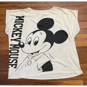 Vintage Mickey Mouse‎ Pajama Shirt Disney 90s All Over Print Front And Back RARE
